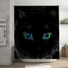 Black Cat Eye Shower Curtain, Waterproof Fabric Print Decorative Bathroom Window Shade with Hook Rings Home Improvement Kitchen