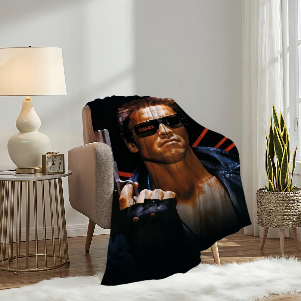 Coperta Morbida Film Commando di Schwarzenegger Tappeto Morbido per Pisolino su Divano per Soggiorno Caldo Ufficio Camera da Letto Compleanno Casa Viaggio Regali per Bambini