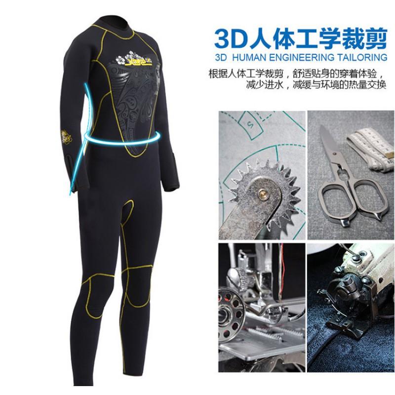 Womens 5mm Thickened Neoprene Wetsuit With Zipper Leg Cuffs Fleece Lining Scuba Diving Snorkeling Swimming
