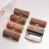 1pc Lipstick Case With Mirror Lipstick Case Retro Floral Wooden Lipstick Box Mini Portable Jewelry Case Home Storage Box