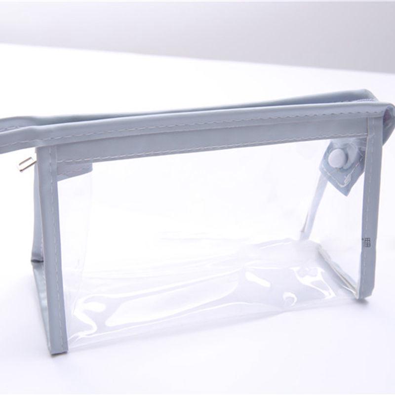 Velkokapacitní průhledný PVC penál - vodotěsný, jednoduchá barva makronek pro studenty