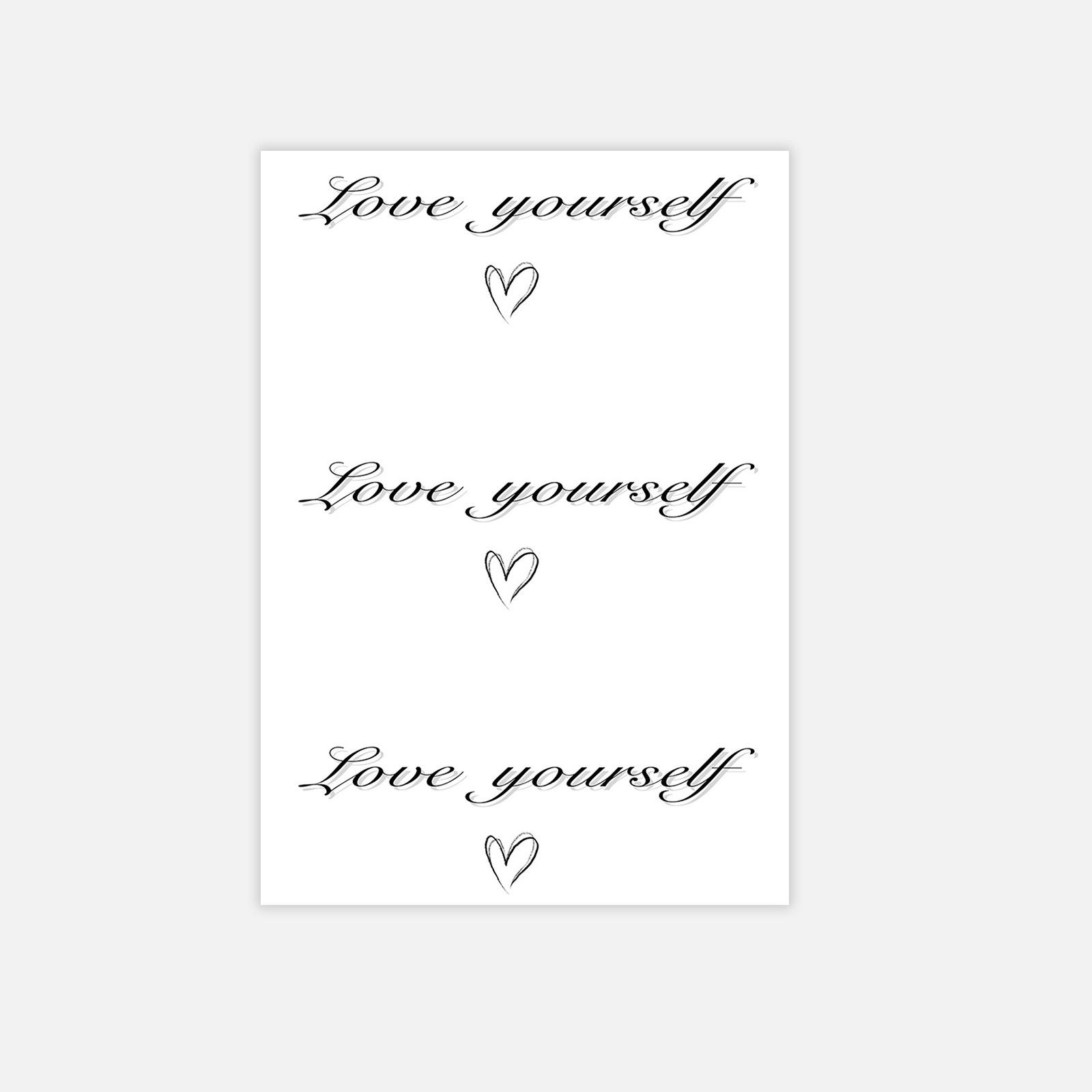 

Herbal Juice Inspirational English Short Sentences Love Yourself Semi-Permanent Tattoo Stickers 7*10