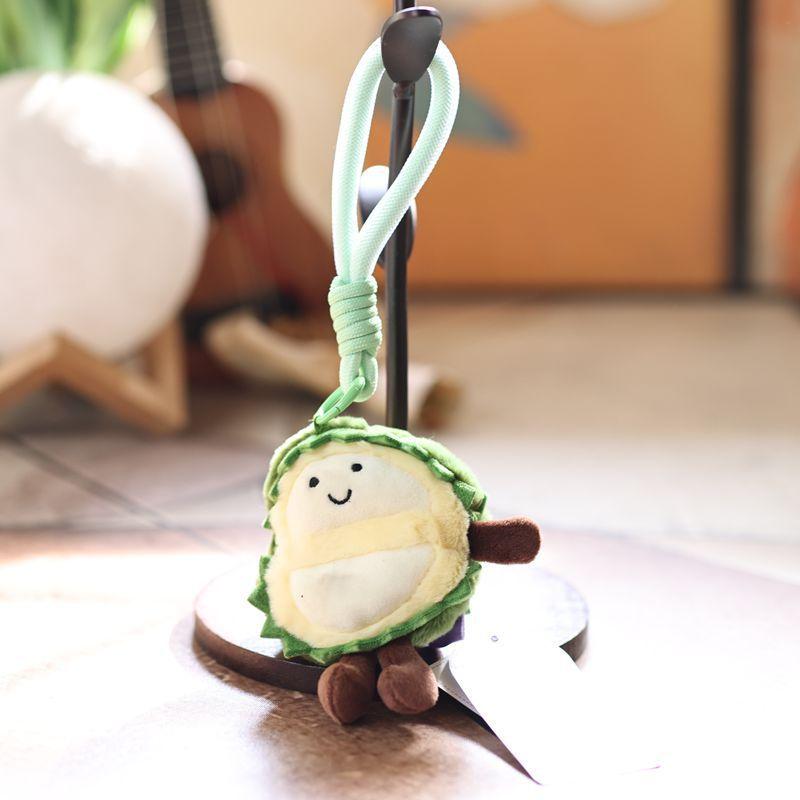 Cute Fruit Plush Keychain With Soft Pp Cotton Filling For Bag Decoration And Gifts
