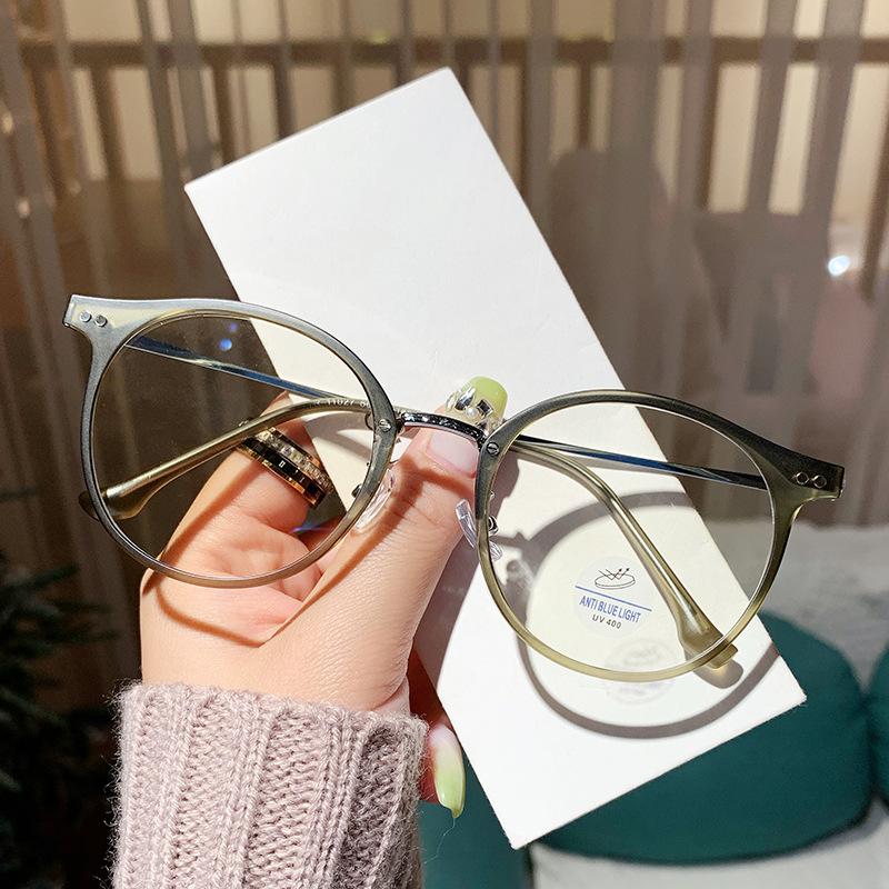 Ultra-light Tr Glasses For Men's Trendy Blue Light Can Be Matched With Small Face Frame For Women's Flat Light Glass 11027