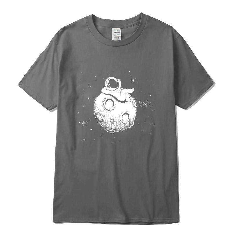 Men Tshirt High Quality 100 Cotton Short Sleeve Fun Casual Astronaut Print Men Tshirt Casual O