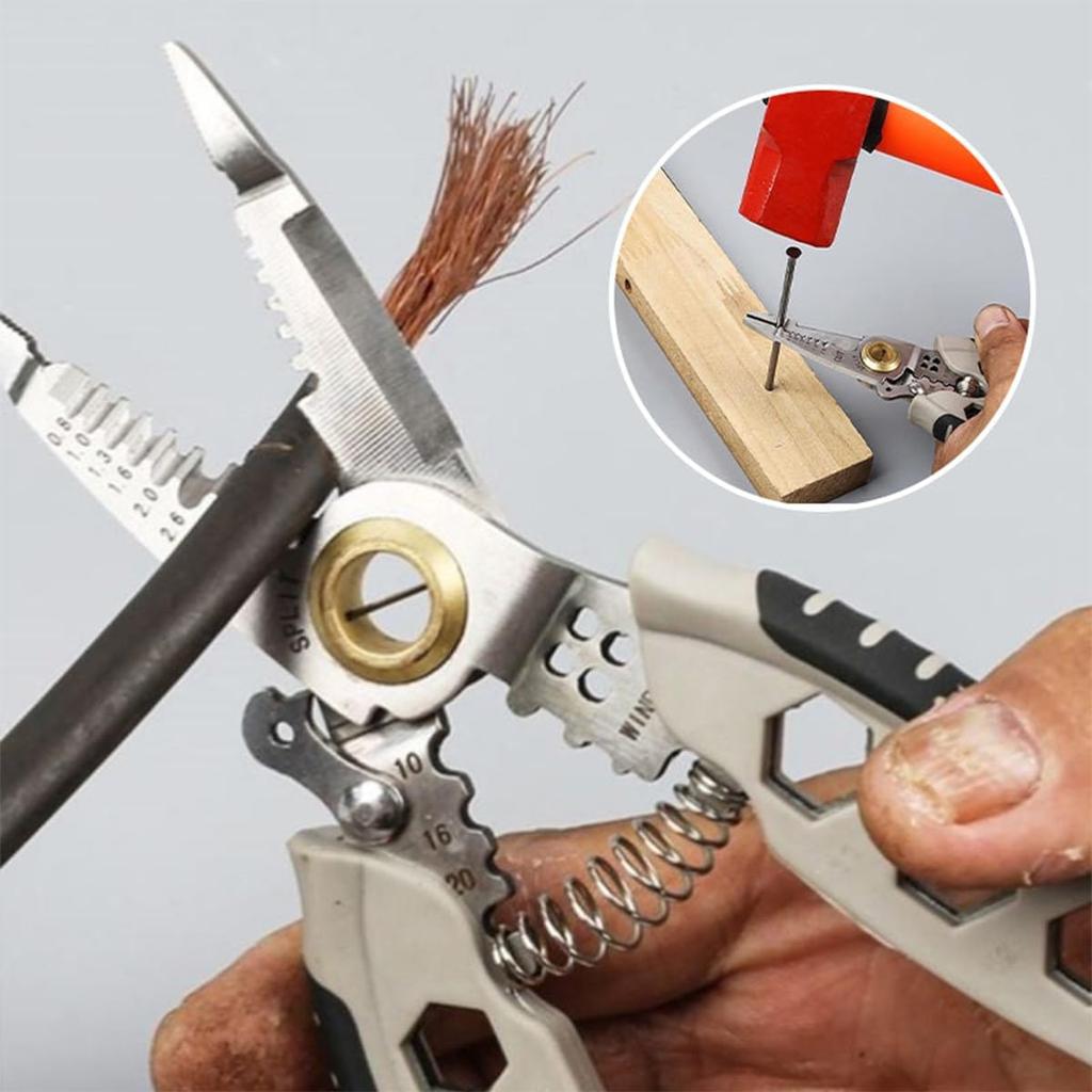 Wire Stripper Tool, Wire Strippers for Electricians, 7 inch Multipurpose Wire Stripper, Wire Strippers Electrical Pliers, Professional Wire Stripping