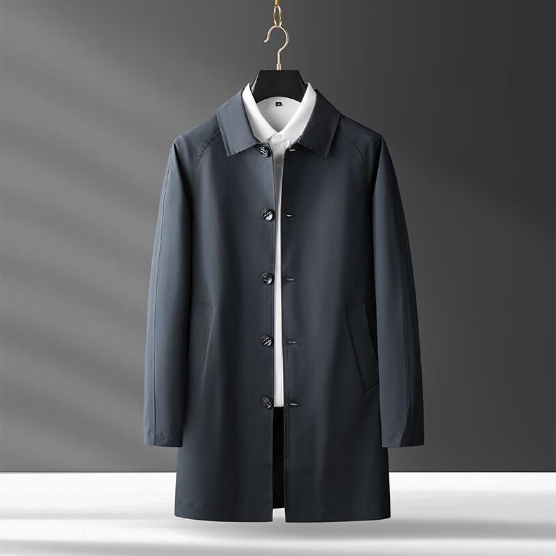Firstview Men's Urban Casual Mid-Length Lapel Windbreaker
