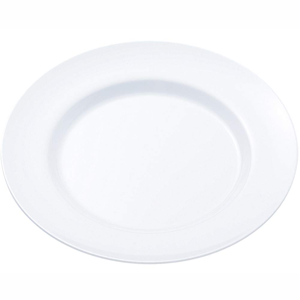 Nagao Unbreakable White Flat Plate with Made in 24 Dishware, Rim, 25cm, Japan, No. белый