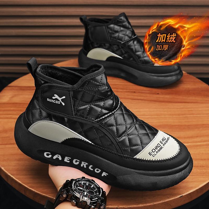 

Мужские хлопковые ботинки с высоким голенищем, утолщенные, зимние, водонепроницаемые, новые, бархатные, теплые, с интегрированным мехом, зимние хлопковые ботинки 39