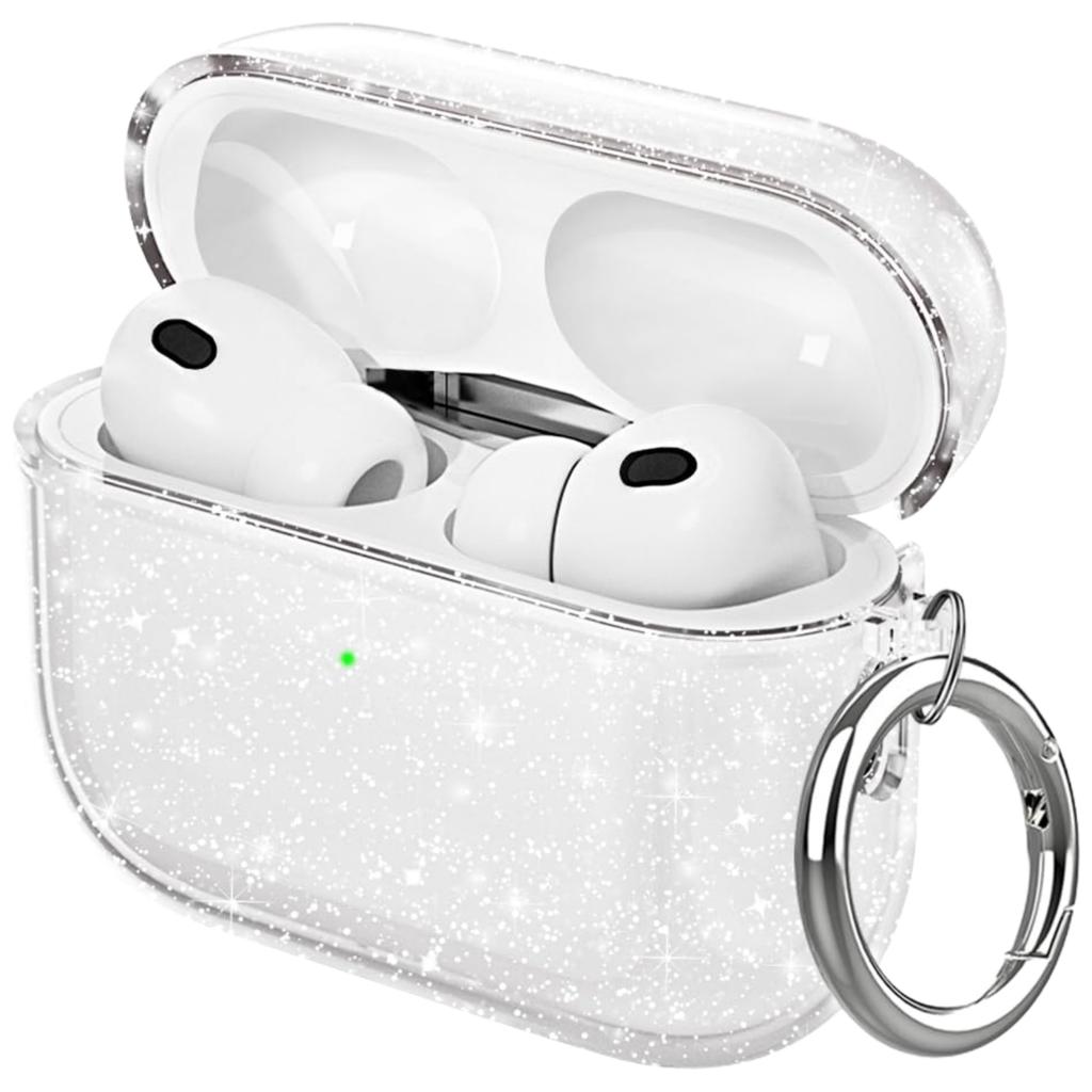 2025 for Airpods Pro 3 Case Clear Glitter Sparkle Bling Case for Airpods Pro 3 Case Cover with Cleaning Kit for Airpods Pro 3
