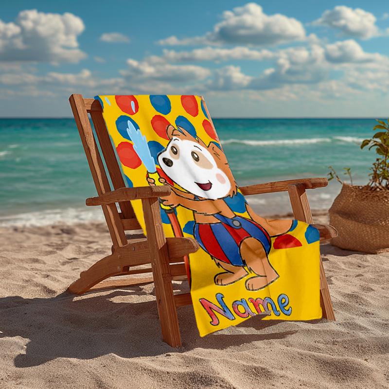 Custom Name Ultra-Soft Beach Towel with Bobo Theme,Ideal for Pool - Camping, Diving - Perfect Travel Essential, Vibrant Beach Towel.