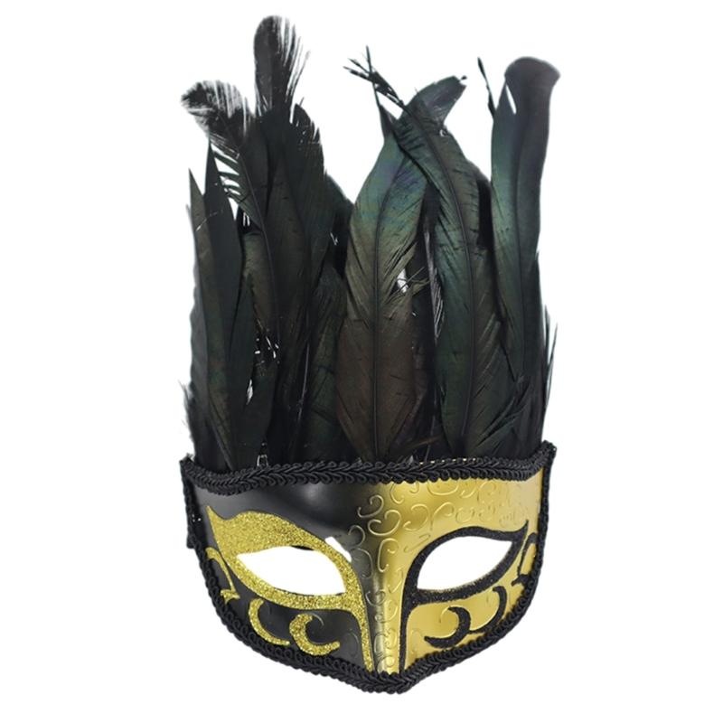 

Маска-маскарад с перьями Маска для косплея на Хэллоуин Маска на поллица для женщин и мужчин Хэллоуин Маскарад Хэллоуин Наряд золотой