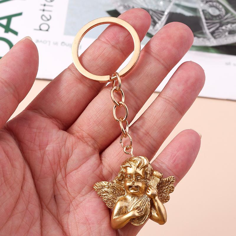 Creative Alloy Angel Keychain for Women Girl Cute Keychain Car Key Ring Holder Trinket Handbag Charms Jewelry Accessories