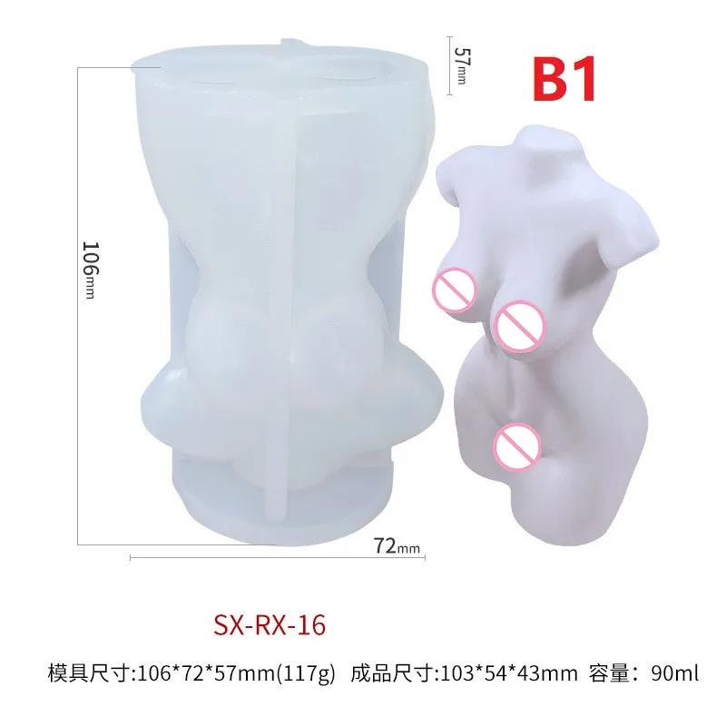 Creative Candle Mold Human Body Silicone Mold Female Body Male Female Human Shape Aromatherapy Plaster DIY Mold