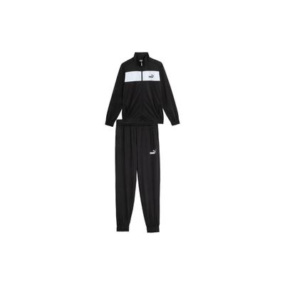 Poli Takım Klasik Renk Bloklu Dik Yaka Fermuarlı Üst ve Manşetli Pantolon Polar Günlük Spor Takımı Erkek takım Siyah 678477-01
