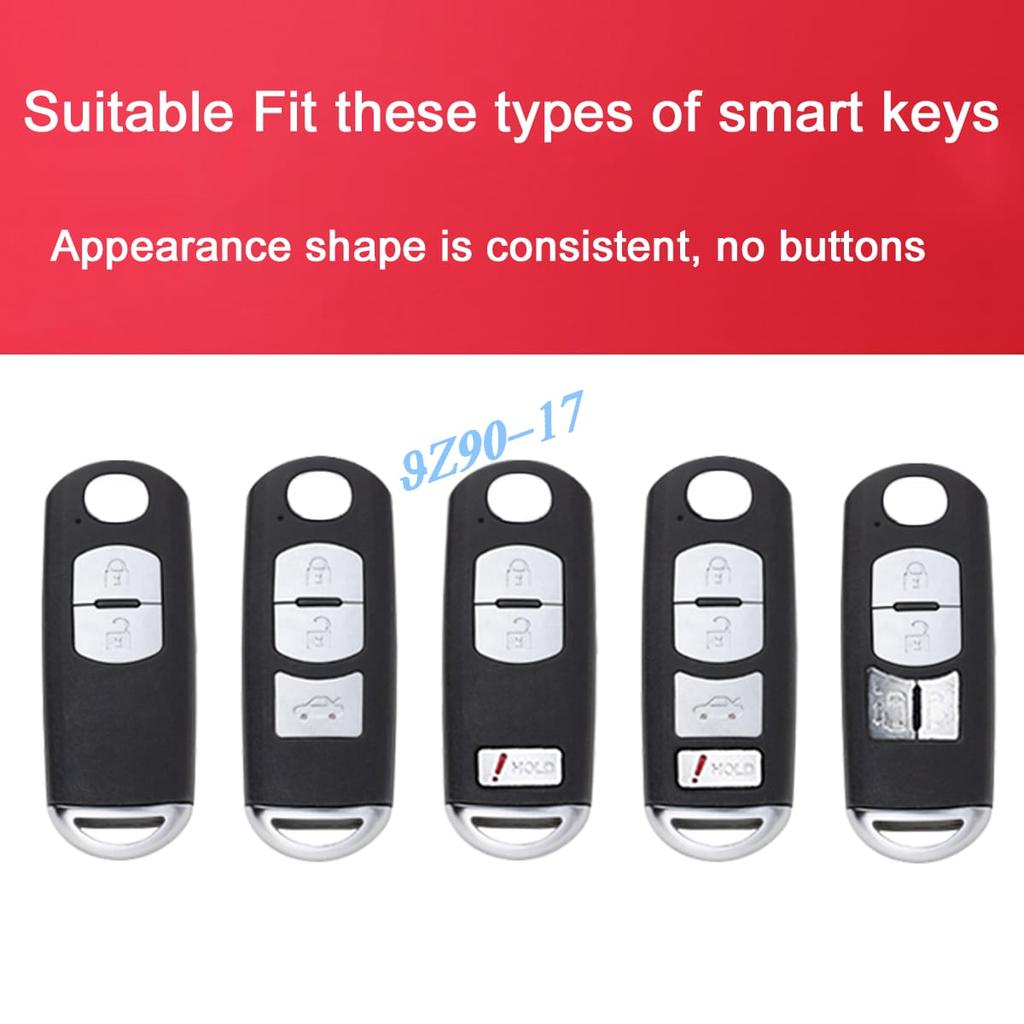 Carbon Fiber Car Key Case Cover Fob Chain Ring  For Mazda 2 3 6 Cx-3 Cx3 Cx-5 Cx5 Cx-9 Cx9 Mx-5 Mx5 Accessories