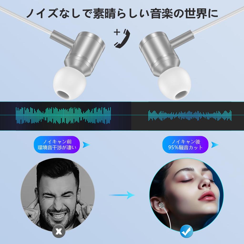 Viviber [2025 Model Type-C Earphones, Wired, for iPhone 17, with Microphone, Ultra-Clear Calls & No Noise, HiFi Sound Quality, Comfortable Fit,