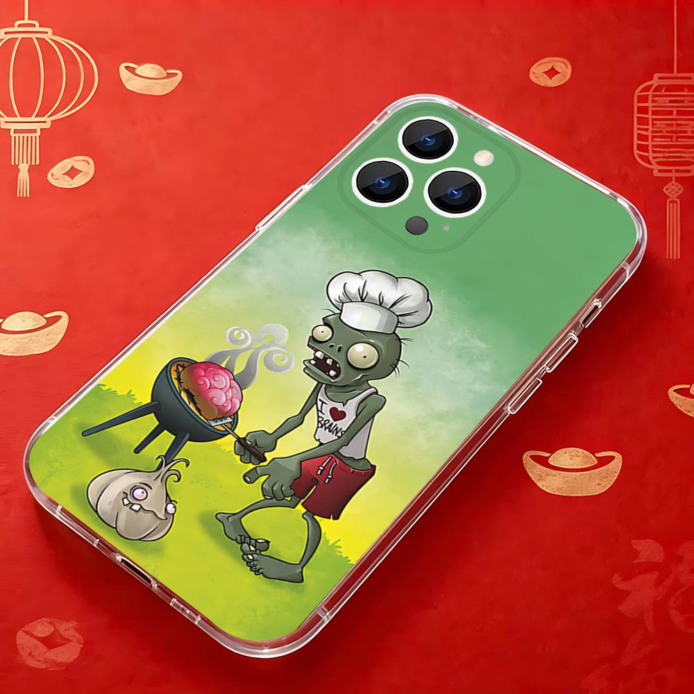 P-Plants  Zombies Game  Clear Phone case suitable for iPhone 11 12 13 14 15 16 17 Pro Max Plus X XS XR SE E Mini Protective Case