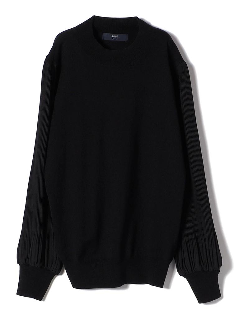 Ships Colors Women's Pleated Sleeve Combination Knit, Hand Washable, 226050007, Black, One Size