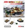 930pcs Sluban 0980 WW2 Military The King Tiger Heavey Tank Army Soldiers Building Blocks Kids Bricks Toys for Boys Gifts