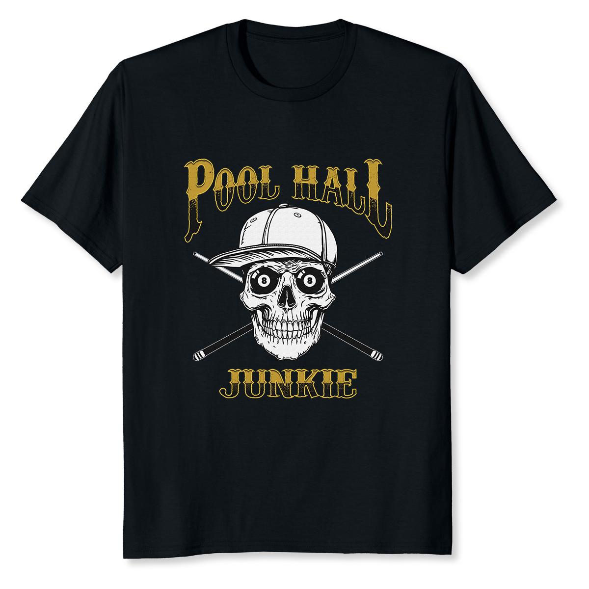 NEW LIMITED Pool Hall Junkie Funny Billiards T-Shirt S