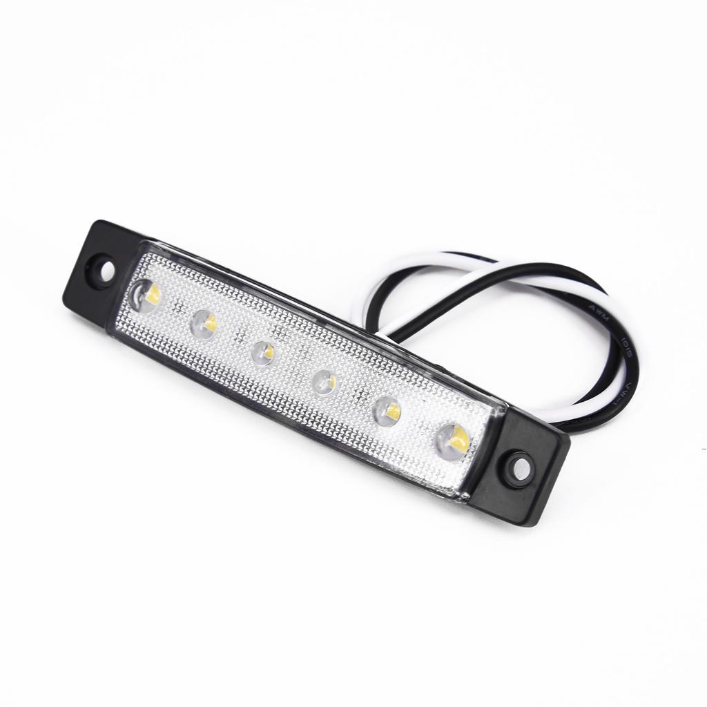 1pcs 12V 6LED Side Marker Light Trailer Truck Boat BUS Indicator RV Lamp White