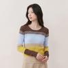 KOMPASU Women's Merino Wool Striped Knit Sweater