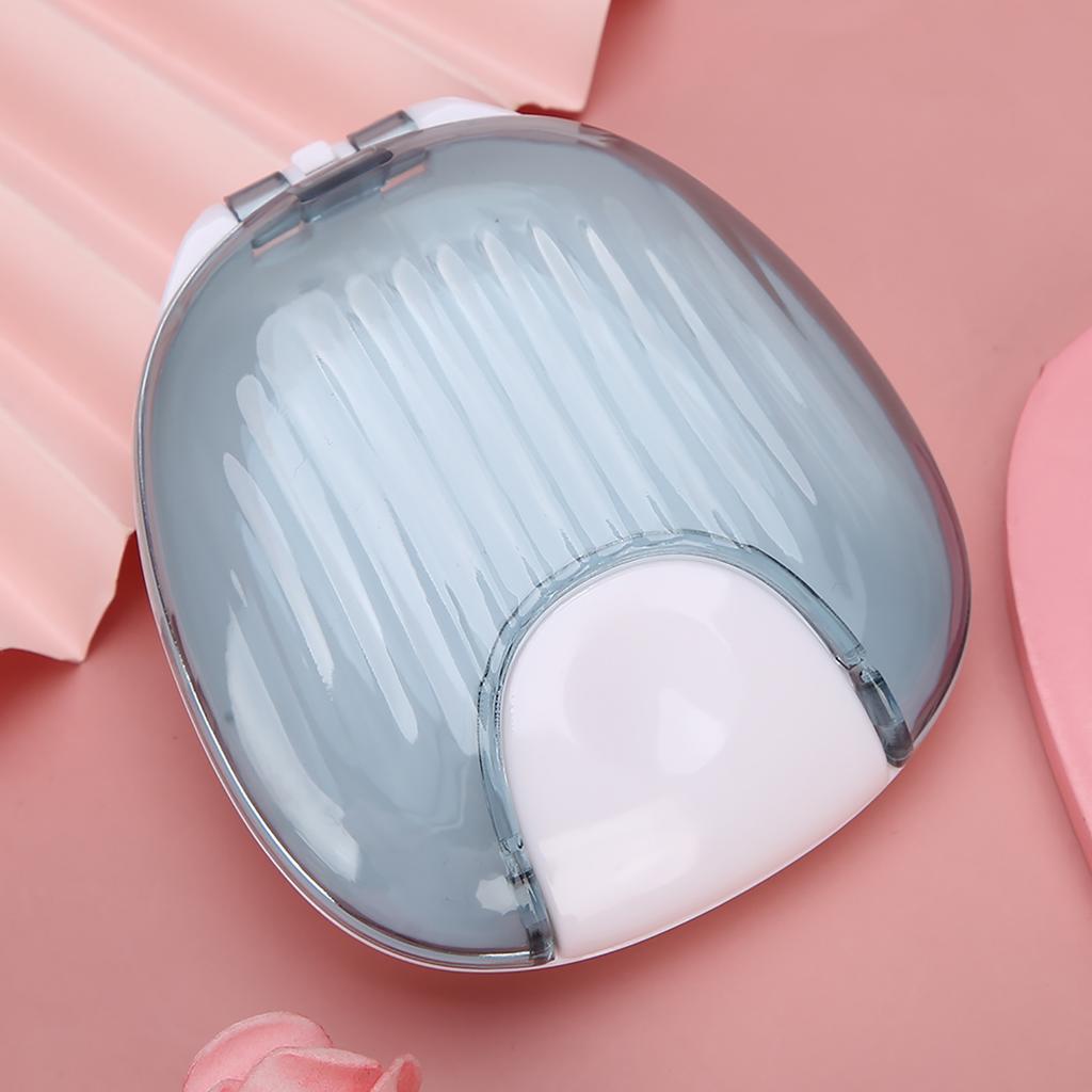Orthodontic Retainer Case Portable Waterproof Mouthpiece Denture Box ContainerGray White