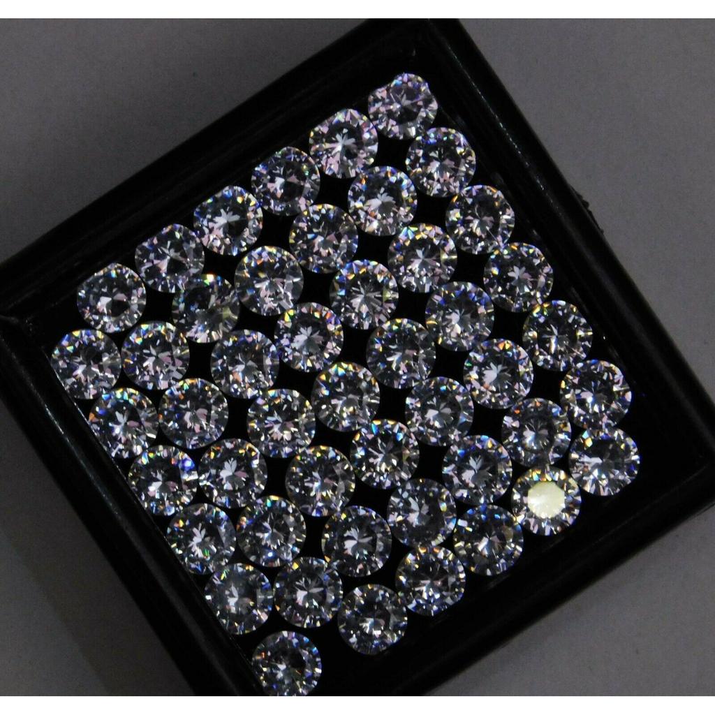 Natural White Sapphire Loose Gemstone 50 pcs Lot Round Cut September Birthstone for Gem Collections