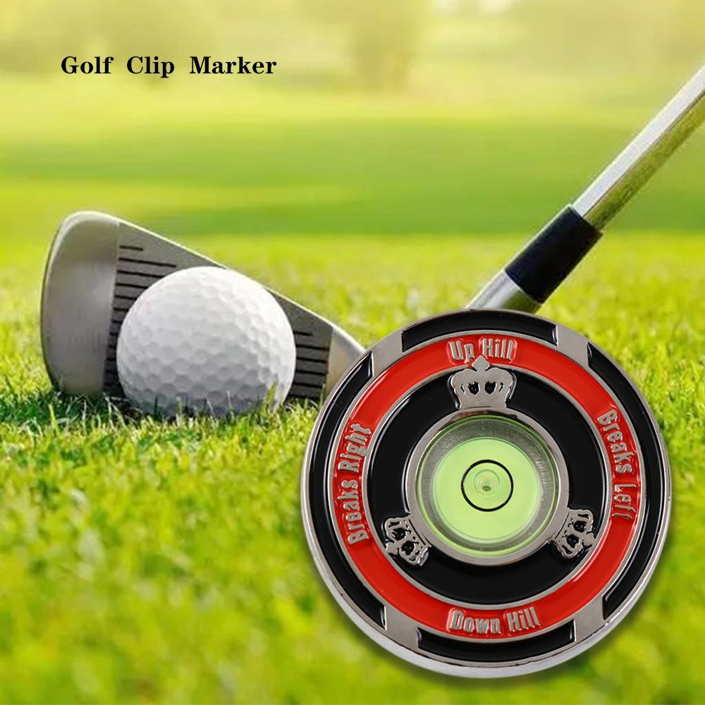 Kirsite Golf Green Reader Two-sided Golf Ball Marker Golf Accessories Golf Hat Clip Marker  Kids