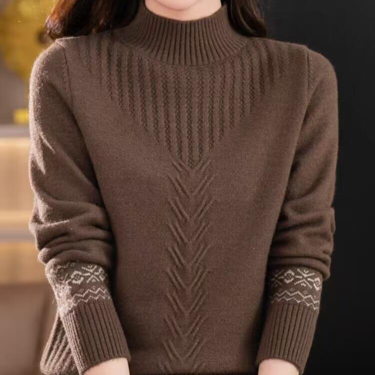 Dámský poloviční rolák Nový podzimní a zimní malý krátký svetr Silný pletený základní top