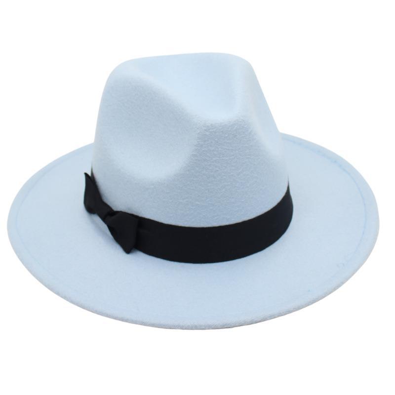 Vintage Performance Zylinder Schleife Anzug Jazzhut Herren und Damen Ausländischer Filzhut Hepburn Tweedhut