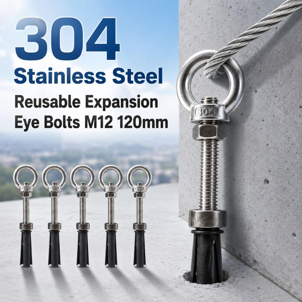 304 Stainless Steel Reusable Expansion Eye Bolts Removable Expansion Bolts Multifunctional