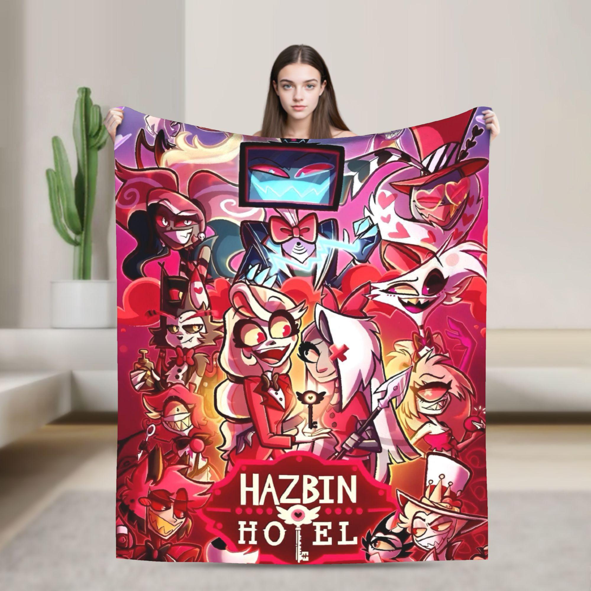 VOX H-Hazbin Hotel Аластор Игровое одеяло Качественное Мягкое Плед Зимний Декоративный Гостиная Пушистое Покрывало 75x90cm