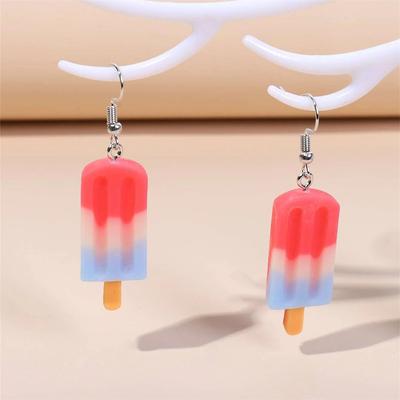 Fashion New Summer Ice Cream Ice Cream Creative Color Earrings Earrings, Temperament Earrings Women