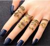 12 stk Gotisk Elefant Rev Kaktus Finger Knokeringer Sett for Kvinner Tre Blad Geometrisk Pil Ringer Smykker