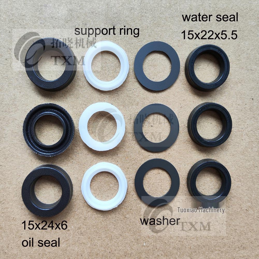Kit di sigillatura e riparazione per idropulitrice ad altissima pressione: Testa Pompa, Morsetto, Panno, Stantuffo in Gomma e Paraolio