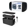 Cable Box with 5-Way Power Strip, 3x USB, 285x145x13 mm, Black
