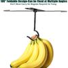 Banana Hook Under Cabinet, Foldable Metal Banana Hanger to Keep Bananas Fresh, Banana Holder Under Cabinet for Bananas or Other Kitchen Items (Black)