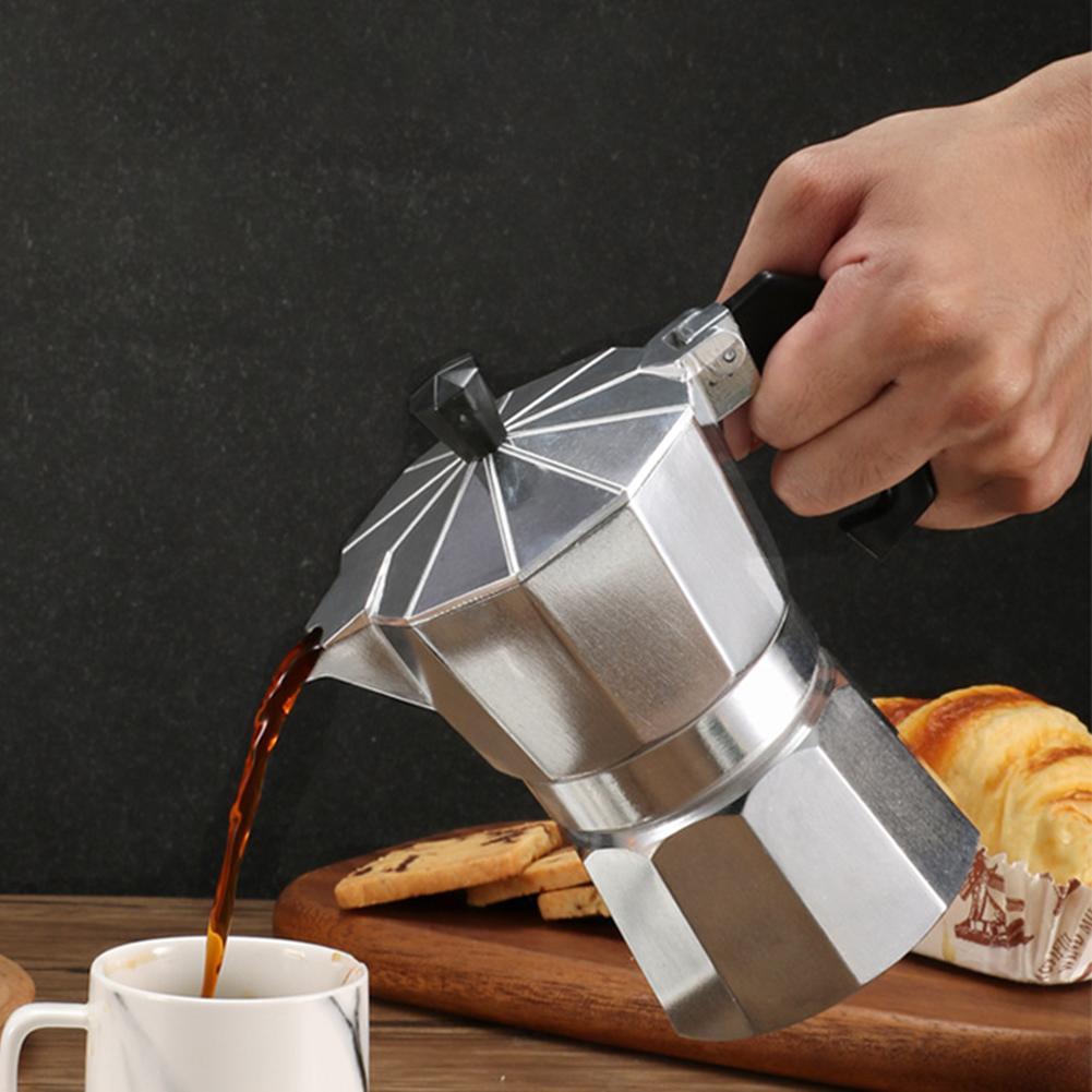 Oale de cafea din aluminiu/oțel inoxidabil, plită de cafea espressor, ceainic de cafea Moka multifuncțional pentru acasă, în aer liber, birou