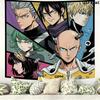 Onepunch Man Wall Tapestry Aesthetic Wall Hanging Printed Fabric Blanket Decorative Tapestries For Bedroom Living Room Home Decor