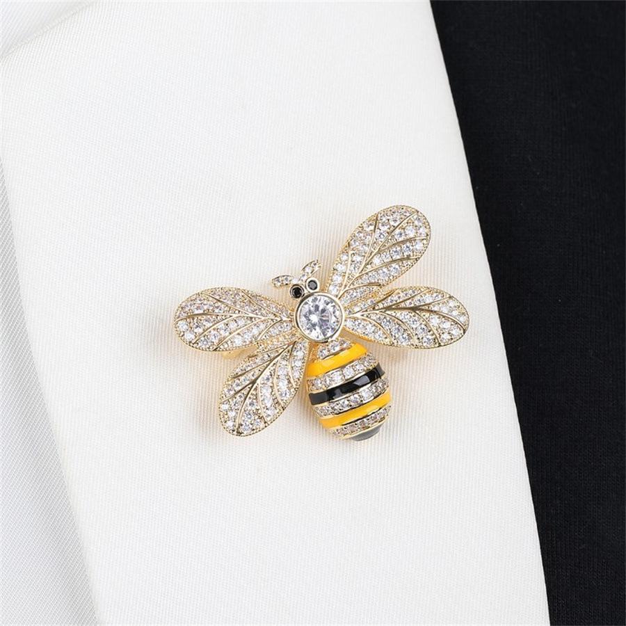 2024 Rhinestone Bee Brooch: Cute Enamel Insect Pin for Sweaters & Coats