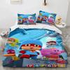 3D Print P-POCOYOS Kawaii Cartoon Bedding Set,Duvet Cover Bed Set Quilt Cover Pillowcase,King Queen Twin Size Boys Girls Adults