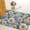 VIKAMA Vintage Hydrangea Floral Bath Mat Non Slip Absorbent Washable Flower Print Floor Rug Bedroom Entrance Home Decor