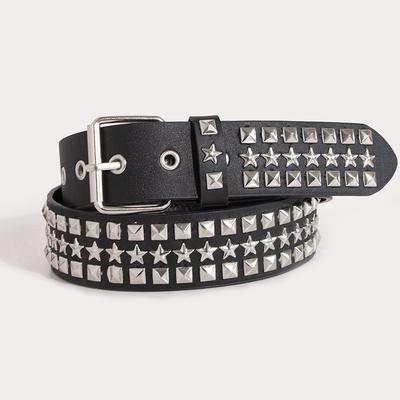 Women's European and American Fashion Rivet Punk Five-pointed Star Eyes Hot Girl Heavy Industry Jeans Belt Decorative Belt