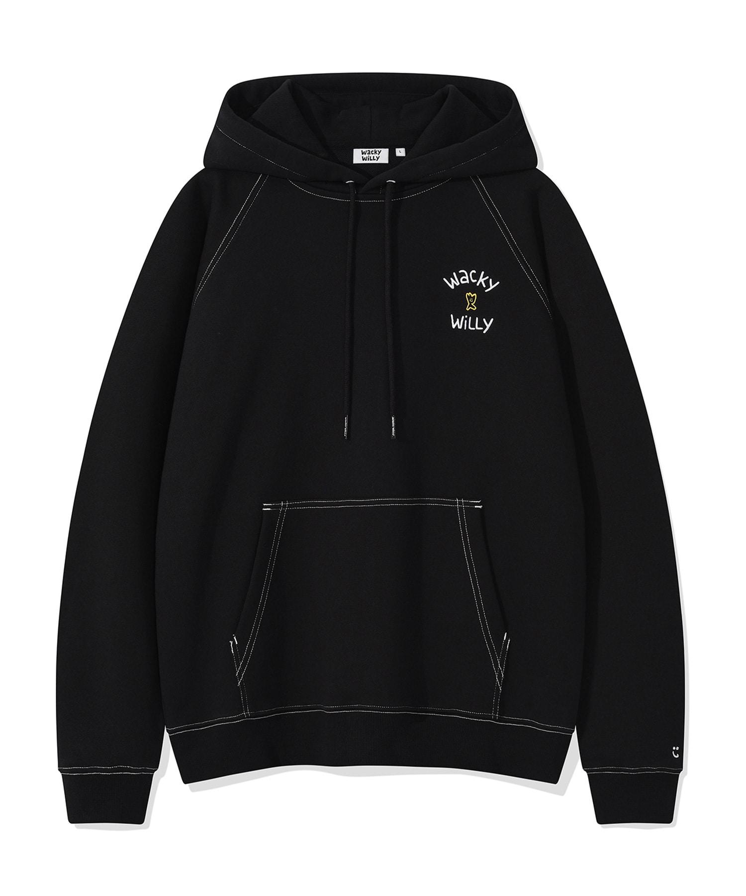 Wacky Willy Raglan Stitch Hoodie Black L