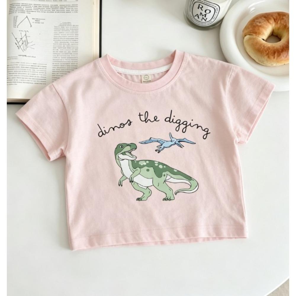 

Kids Dinosaur Print T Shirt Fashion Soft Cotton Toddler Casual Short Sleeve Tops Children Thin Tees 110