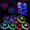 2pcs LED Luminous Car Water Cup Holder Coaster Lamps For VW Rline Golf 4 5 6 7 Tiguan Passat B5 B6 B7 CC MK5 MK6 Polo