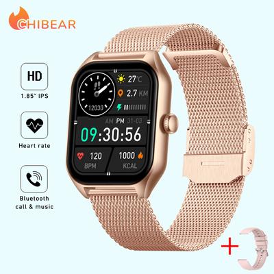 1.85 Inch Bluetooth Call Smart Watch Women Men Real-time Health Monitoring Waterproof Smartwatch Custom Dial 50+sport Mode