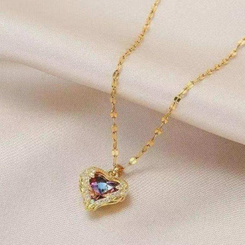 Romance Unique Handmade Ocean Heart Pendant Necklace Versatile Fashion Accessory Gifting Daily Wear Parties Supplies
